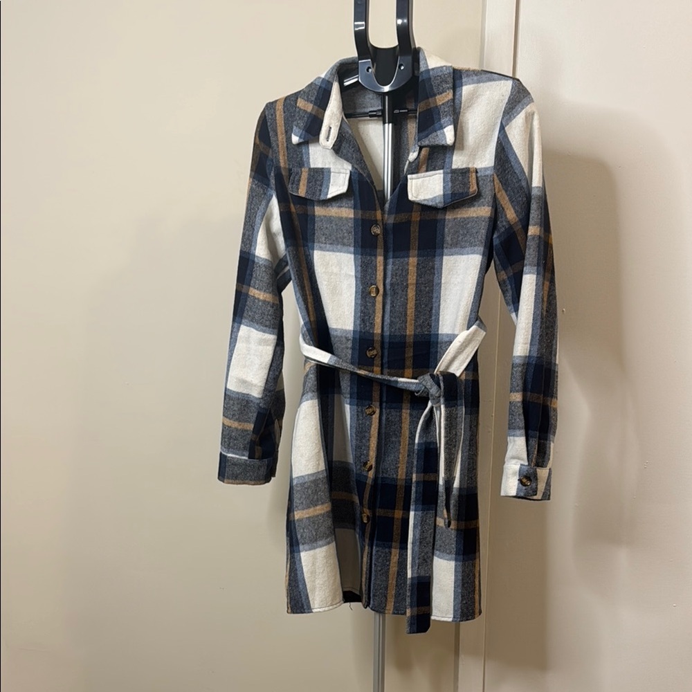 Plaid Flannel Belted Dress